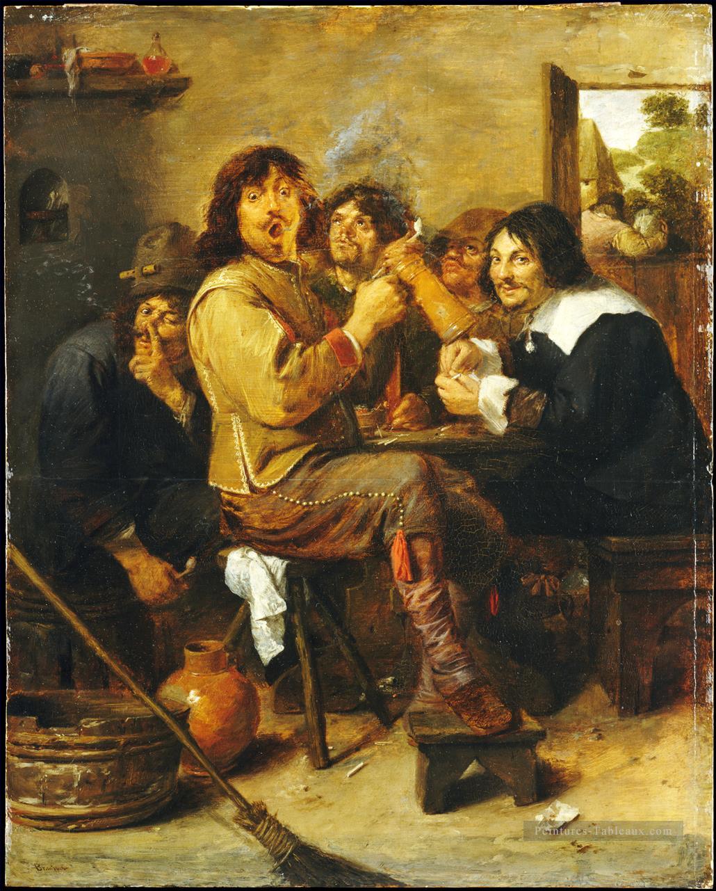 les fumeurs 1 Vie rurale baroque Adriaen Brouwer Peintures à l'huile